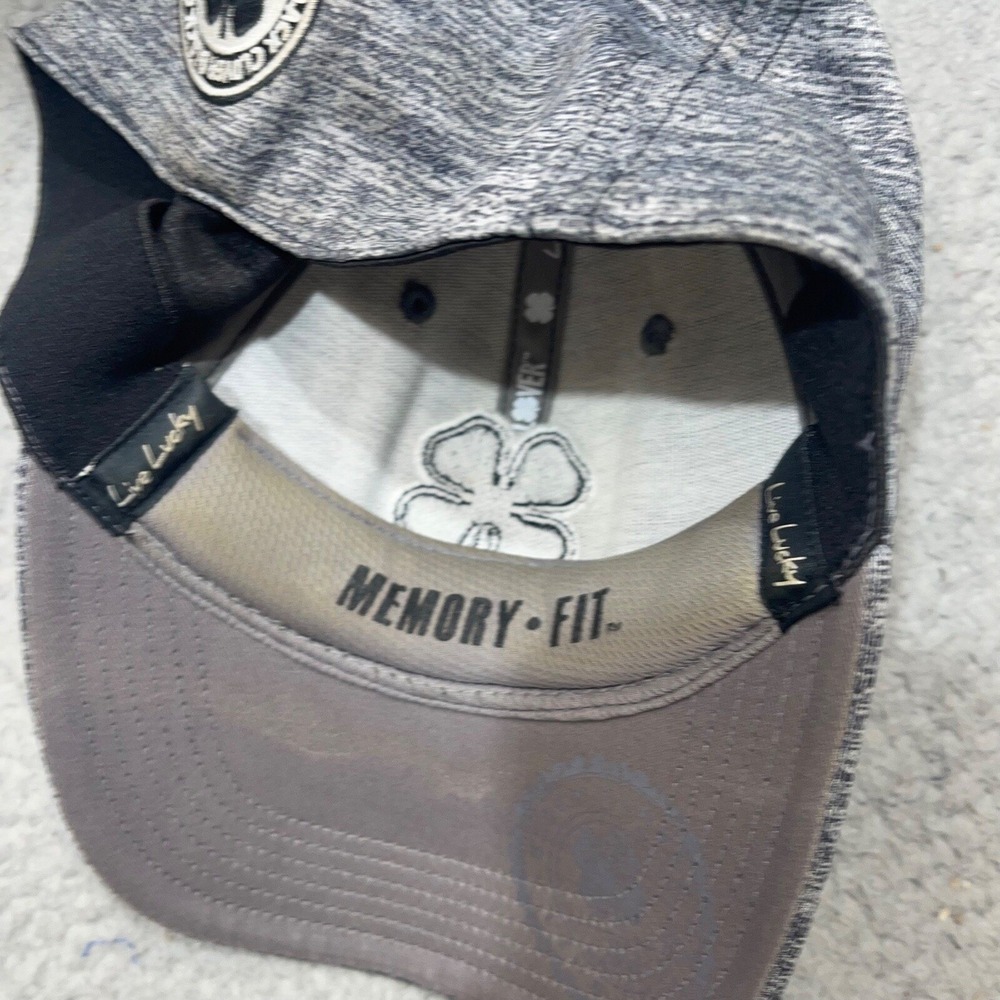 Black Clover Hat Cap Fitted Extra Large Gray 3D Clover Live Lucky Spell Out Mens - Picture 6 of 8